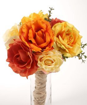 Bouquet of artificial flowers, roses, sunny shades 35/35 cm
