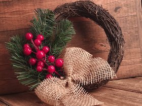 Christmas wreath, winter decoration 21 cm