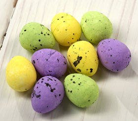 Plover's eggs - Styrofoam ca. 24 pcs/pkg, spring mix, 1,5-2 cm