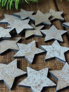 Wooden Christmas decorations, Wooden stars 3 cm-12 pcs / pack