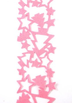 Felt, pink garland, stars + trees 11 cm/180 cm