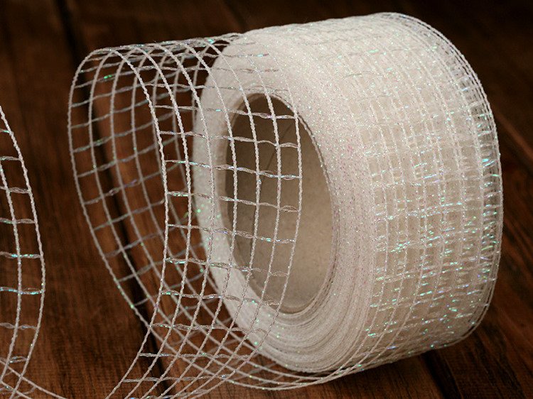 Net ribbon width 5 cm length 5 m white