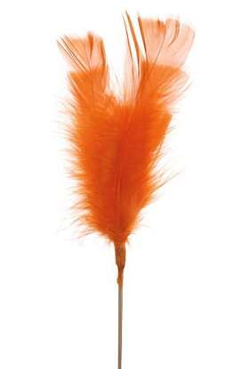 Federn am Stiel (3 Stck) 34 cm - orange