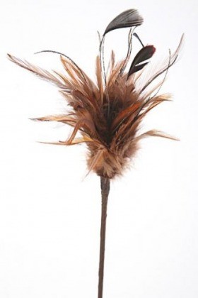 Federn im Bündel, Stiel, braun, 45 cm