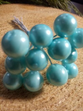 Perlenperlen auf Draht, Bündel azurblau 10mm / 10cm, Perlenpreis für ein Bündel von 12 Stck