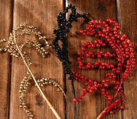 Gałązki świąteczne dekoracyjne Canella cena za op 3 szt 20-30 cm złoto-czarno-czerwone