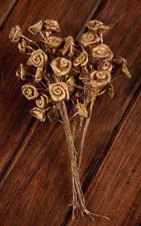 Titonia suszone kwiaty na druciku 2-3 cm - 30 szt./op.złote