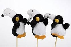 Pingwiny pluszowe z dzwonkiem na piku