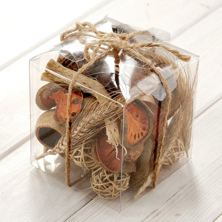 Kompozycja suszonych roślin 10/10 cm natura świece \ rustykalne