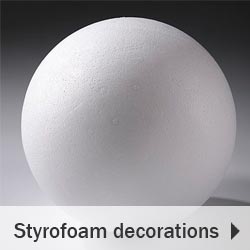 Styrofoam decorations balls stars cones
