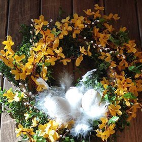 Spring jute wreath 25 cm 