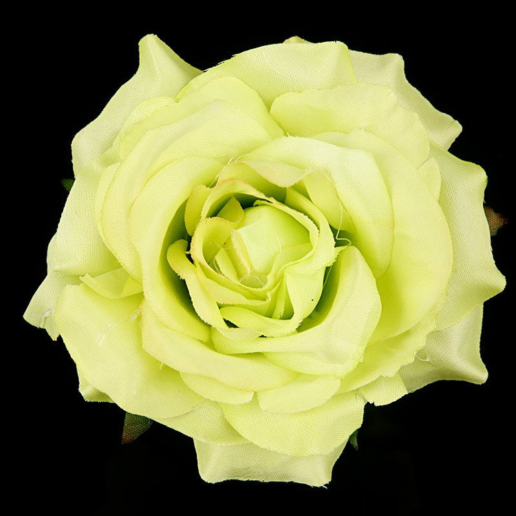 Artificial roses head developed light green - pack of 3