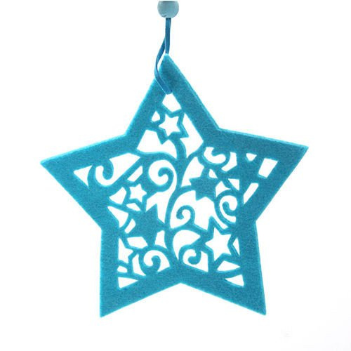 Felt star - hanger, azure, 15 cm