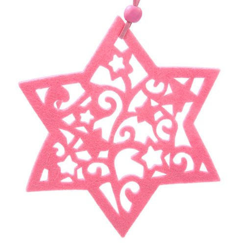 Felt star - pink hanger 9,5 cm