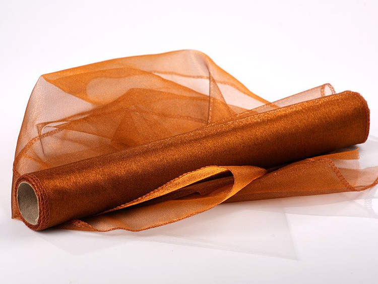 Organza GD 40 cm, length: 9m, trimmed, brown