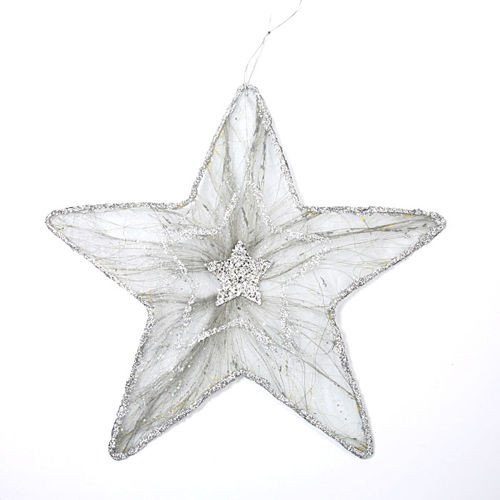 Organza star silver 40 cm