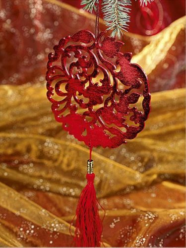 Round pendant, medium, diam. 12 cm, red