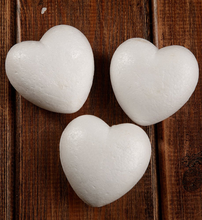 Styrofoam hearts 5.5 cm Styrofoam heart 55 mm 6 pcs / pack