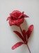 ROSE WITH GLACES flower branch artificial leaf RED 28cm