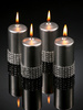 Silver candle with diamonds 60 / 80 mm