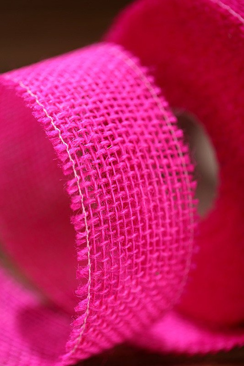 Band aus Jute dicht (320 g/m2) 5 cm / 5 m rosa