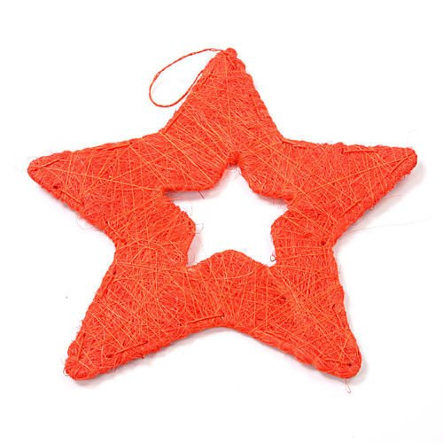 Orange Sisalstern, Aufhänger 25 cm