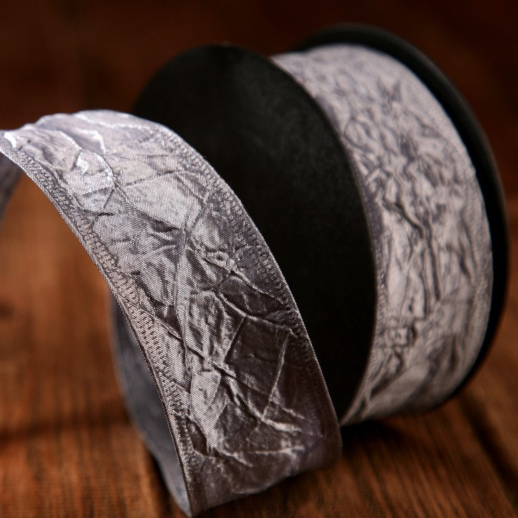 Ribbon Taft mit Draht Breite 40 mm lang 10 m silber