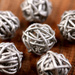 Rattankugeln, Durchmesser 2-3 cm, silbern, 12 Stücke