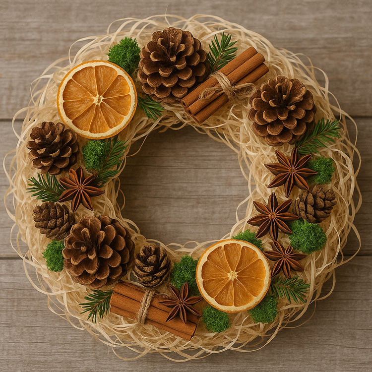 Wełna drzewna 1L + gałązka dekoracyjna 20 cm | naturalne wypełnienie prezentów | eco dekoracja GrandDeco