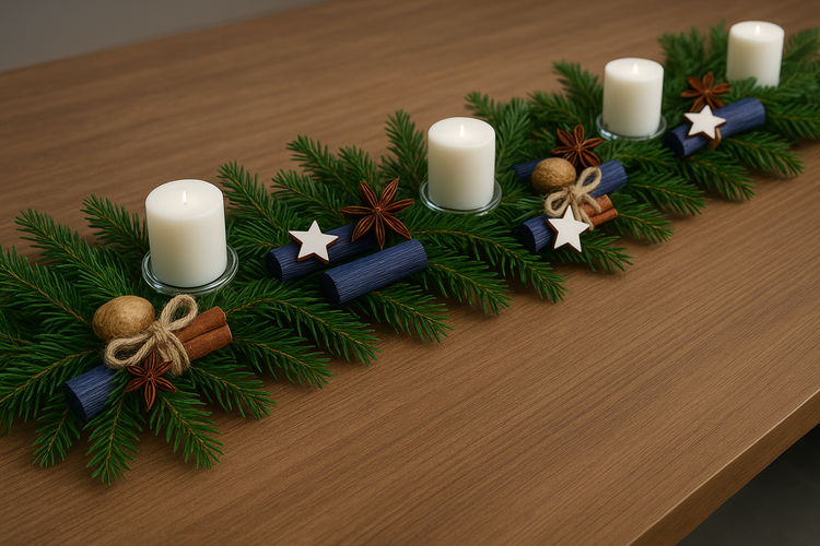 Wood, length 10-12 cm, 6 pcs/pkg, blue