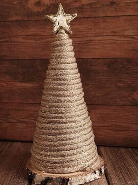 Christmas decorations, 12/16 cm jute rope Christmas tree