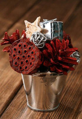 Weihnachtsschmuck Eimer der Vielfalt - rot