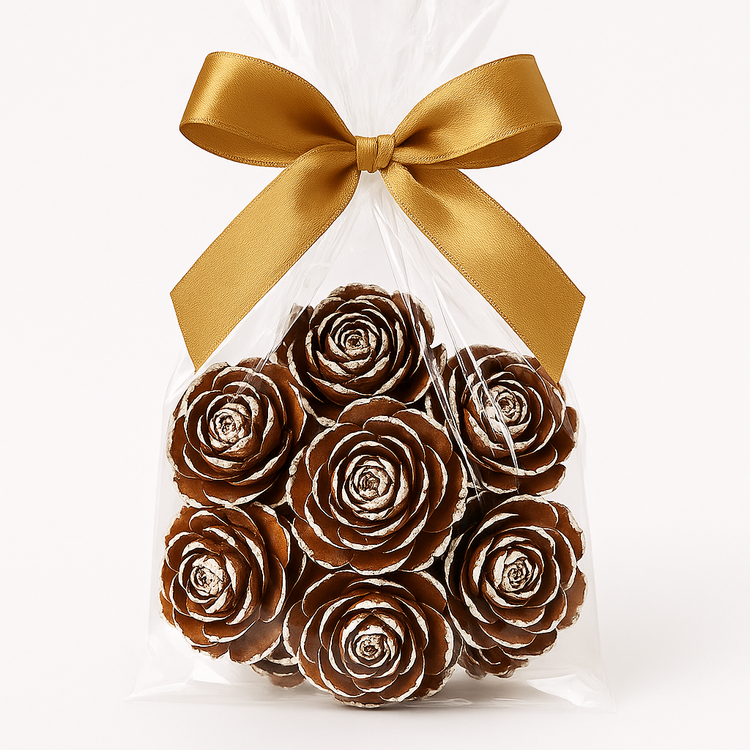 Cedar Wood Roses 6 pcs./pack  with hand painted edges 