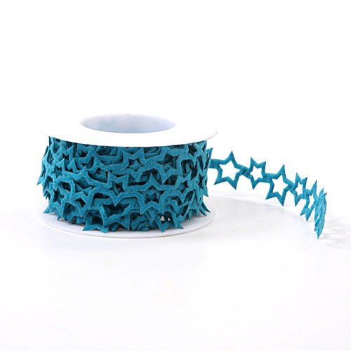 Filzgirlande auf der Rolle - Sterne, blau, 4,5 cm, 500 cm