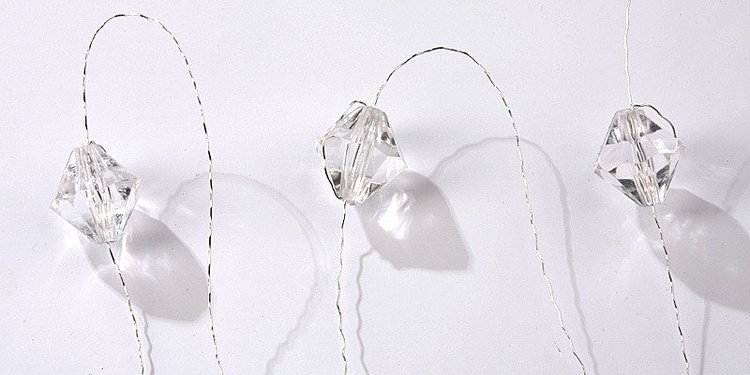 Girlande aus Diamanten 200 cm transparent