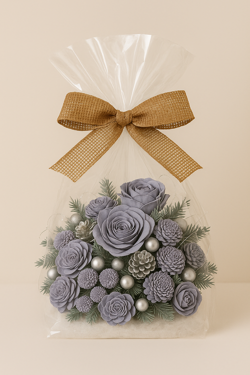 Lotus dyed diameter 6-8 cm 6 pcs/pkg black