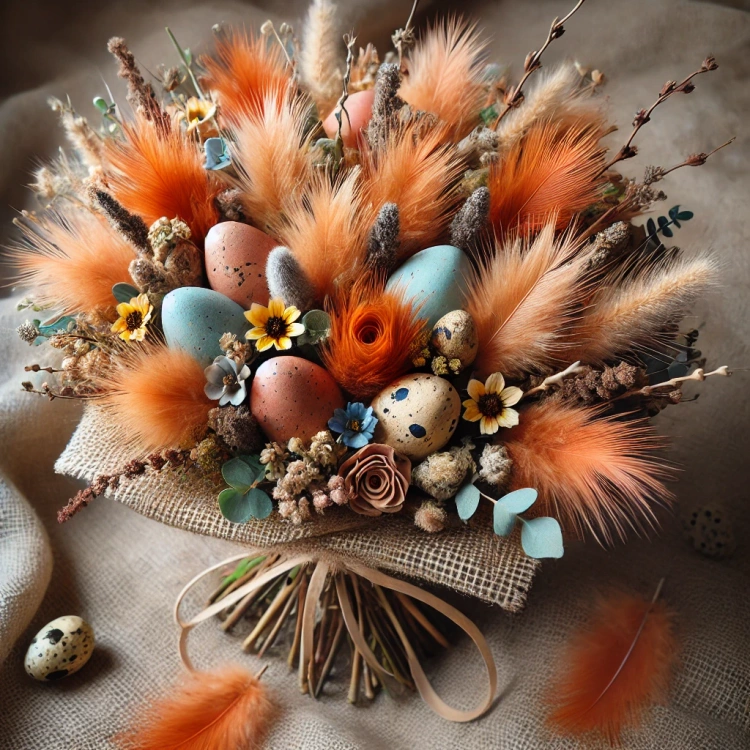 Feathers ca. 200 pcs - orange