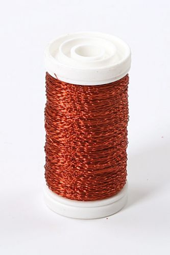 Drut florystyczny miedziany krępowany na szpulce 75g - pomarańczowy 70-80 metrów