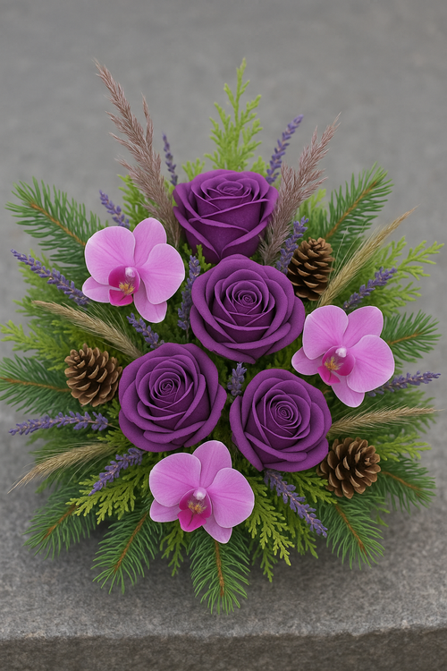 Wreath 35-40 cm purpkle