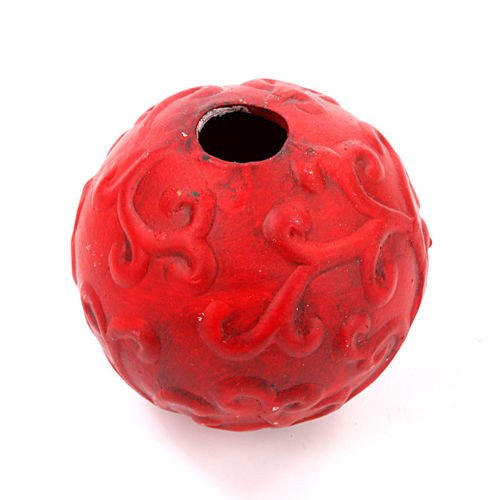 Kula ceramiczna  ozdobna   8,5 cm czerwona