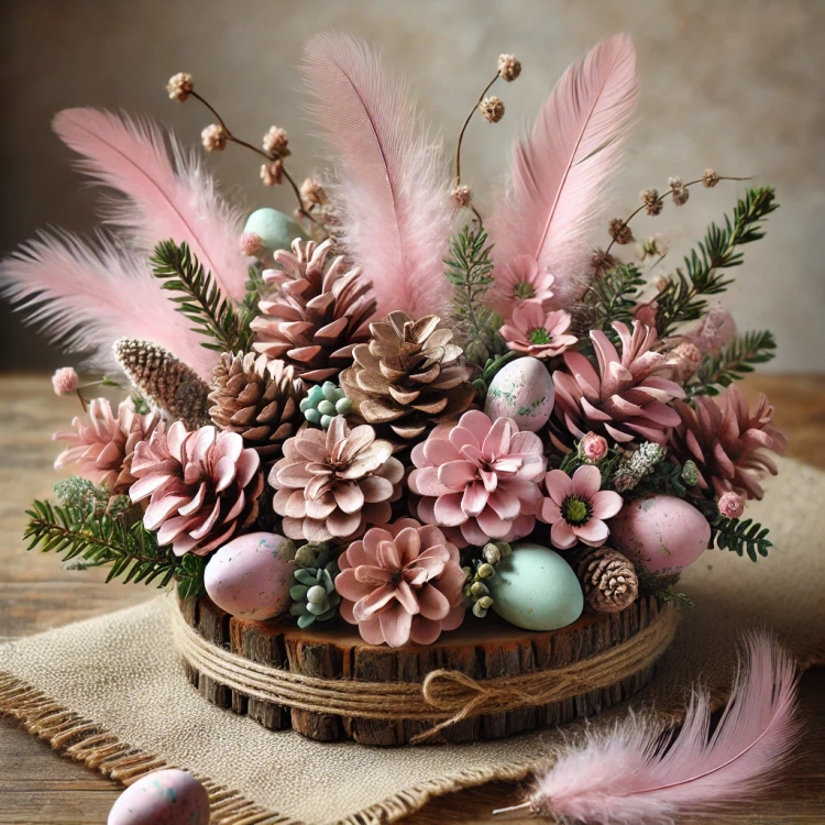 Cone on stick, 3pcs/pkg 7cm/50cm- pink