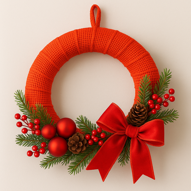 Jute wreath light pink ca. 25 cm