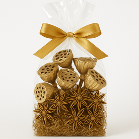 Dekorativer, goldener Anis, 12 Sterne