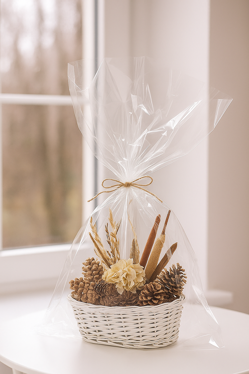 Cellophane 50 x 70 cm, transparent, 50 sheets/pkg