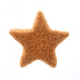 Set of brown felt hanger stars 12cm, 2 pcs/pkg