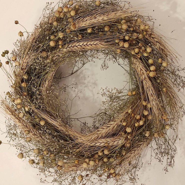 Bunch of grass, grains and linum, ca. 40 cm