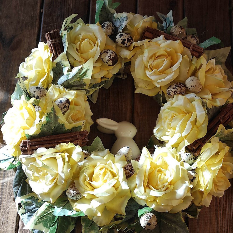 Spring jute wreath 45 cm 