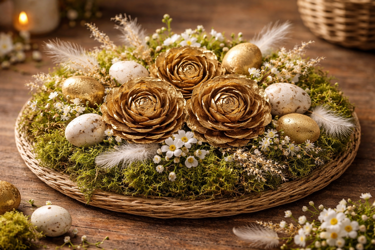 Cedar Wood Roses 6 pcs./pack heads brown,gold,natural