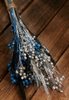 Bündel aus Graspflanzen, Getreiden und Leinen, ca. 40 cm, silbern-blau-schwarz