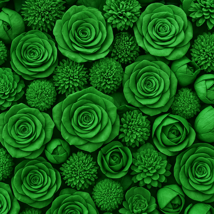 Dried salt flowers 45-50 pcs / pack - green